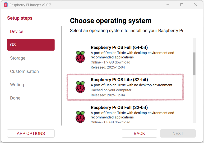 Raspberry Pi OS Lite - 32-bit